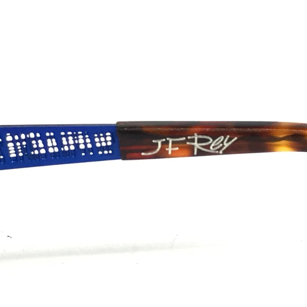 J.F. Rey Eyeglasses Frames JF2585 9522 Brown Blue Woven Half Rim 54-20-145